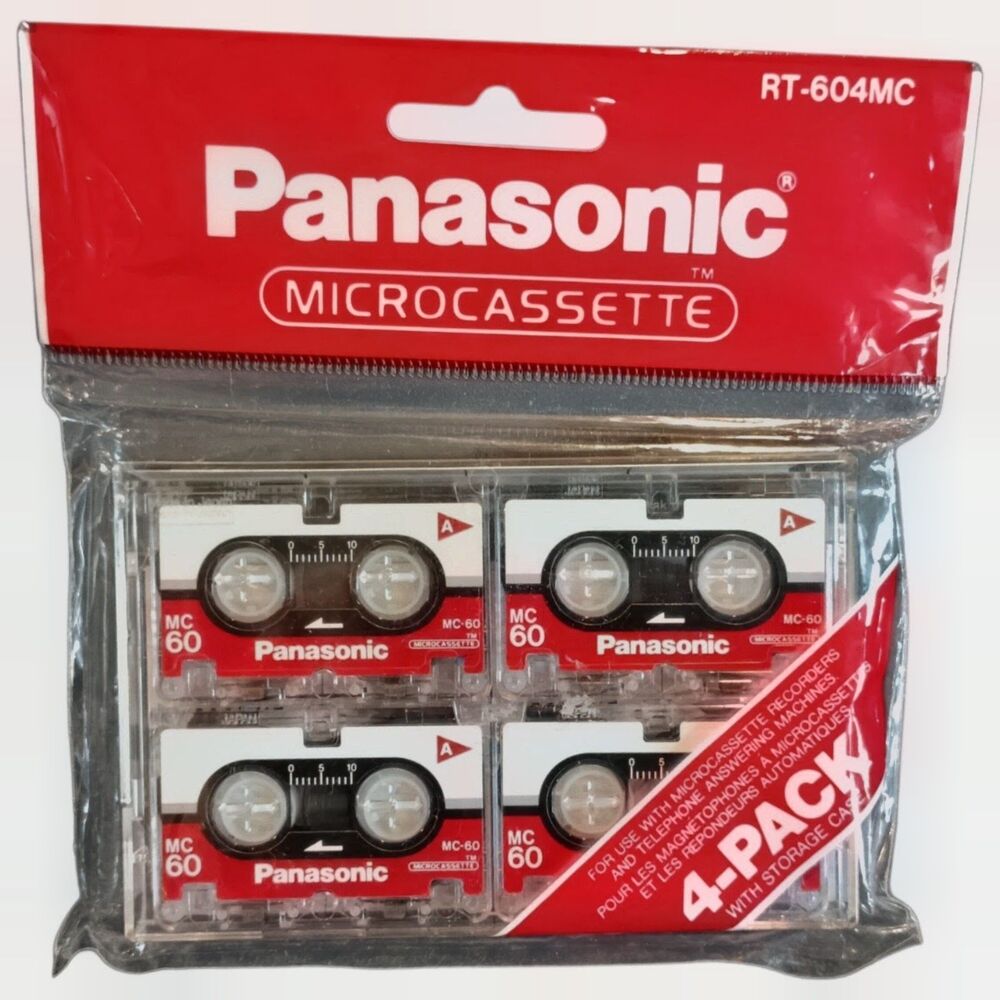 Panasonic 4 Pack Micro Cassette Tapes 60 Minutes RT 604MC  SEALED NEW